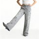 Casual Streetwear Women's Jeans - Summer High-Waisted Straight Printed Breathable